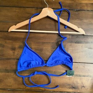 Wild Fable Women's Royal Blue S Bikini Top, Adjustable Halter and Back Ties